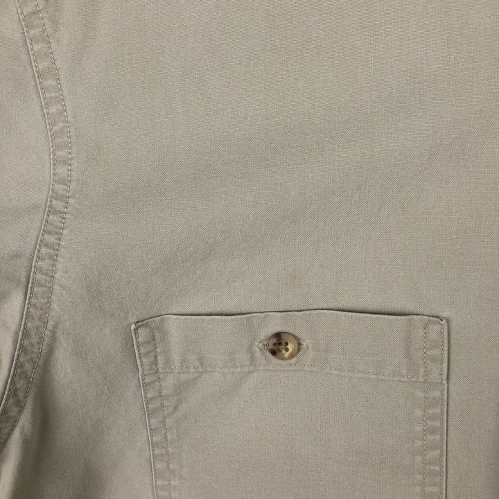 2000'S Carhartt Button-Down Short-Sleeve Work Shirt, Men's Size M (approx.) cotton Beige type Vintage Second Hand