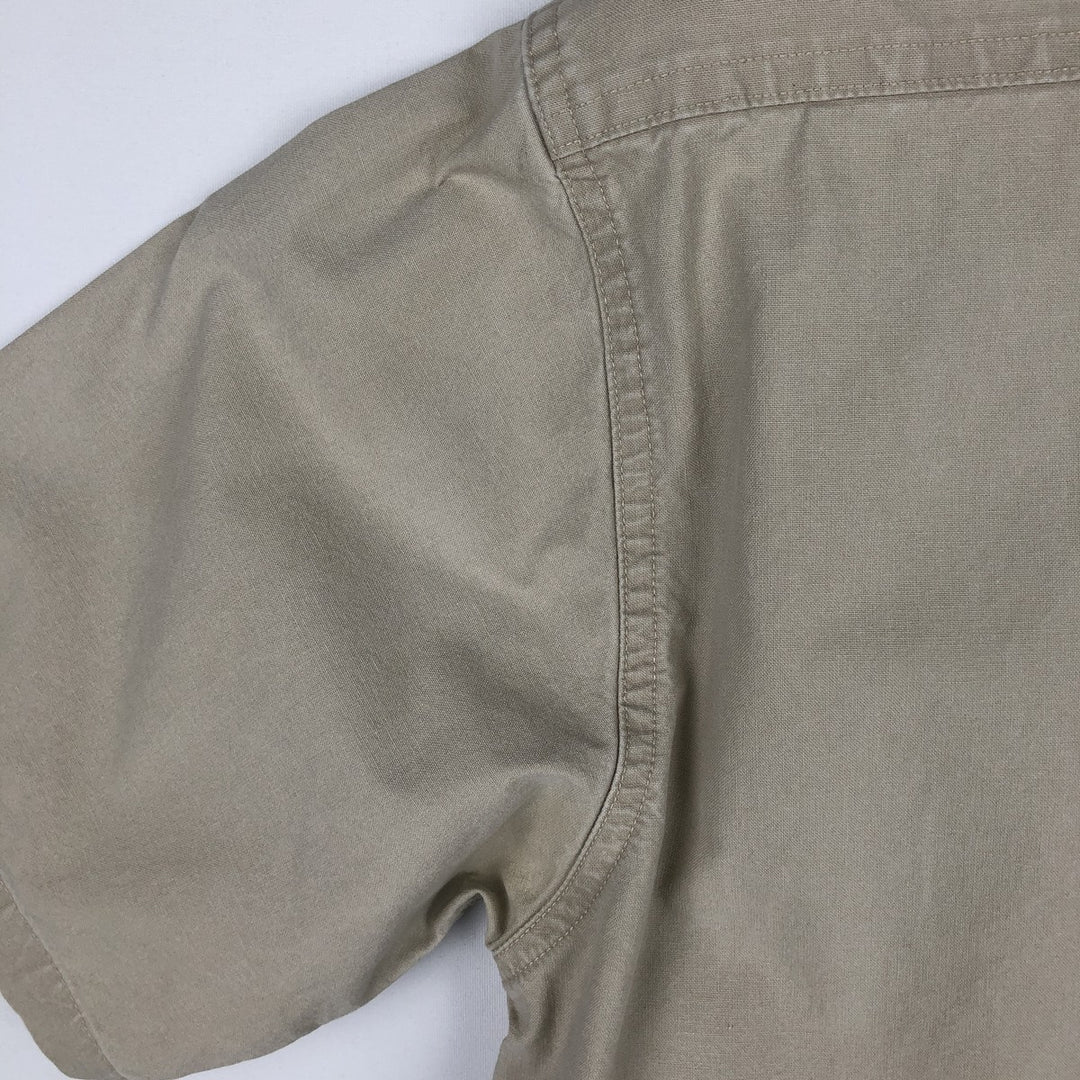 2000'S Carhartt Button-Down Short-Sleeve Work Shirt, Men's Size M (approx.) cotton Beige type Vintage Second Hand