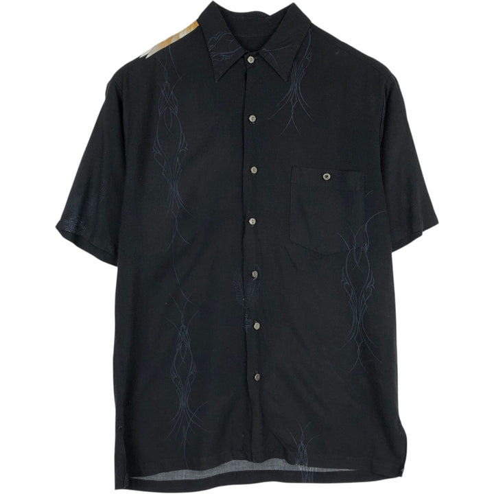 90'S Harley-Davidson Eagle Pattern Short-Sleeve Work Shirt, Boxy Shirt, Men's Size M (Equivalent), Vintage unclear black type Vintage Second Hand