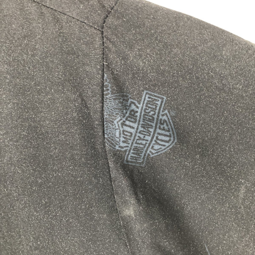 90'S Harley-Davidson Eagle Pattern Short-Sleeve Work Shirt, Boxy Shirt, Men's Size M (Equivalent), Vintage unclear black type Vintage Second Hand
