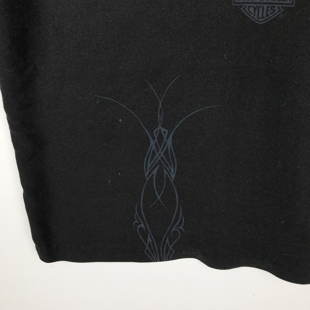 90'S Harley-Davidson Eagle Pattern Short-Sleeve Work Shirt, Boxy Shirt, Men's Size M (Equivalent), Vintage unclear black type Vintage Second Hand