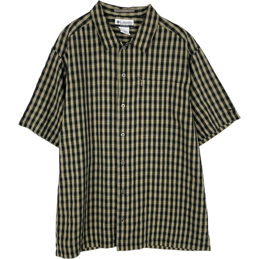 2000'S Columbia XCO Short-Sleeve Check Shirt, Boxy Shirt, Men's Size L (approx.) Modal black type Vintage Second Hand
