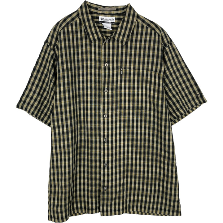 2000'S Columbia XCO Short-Sleeve Check Shirt, Boxy Shirt, Men's Size L (approx.) Modal black type Vintage Second Hand