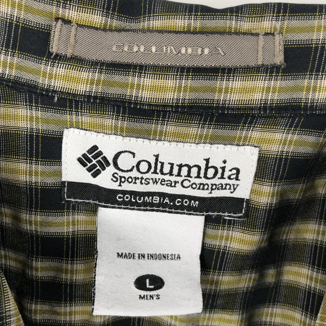 2000'S Columbia XCO Short-Sleeve Check Shirt, Boxy Shirt, Men's Size L (approx.) Modal black type Vintage Second Hand
