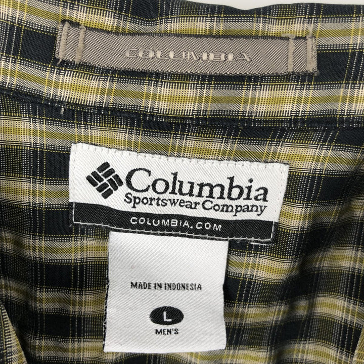 2000'S Columbia XCO Short-Sleeve Check Shirt, Boxy Shirt, Men's Size L (approx.) Modal black type Vintage Second Hand