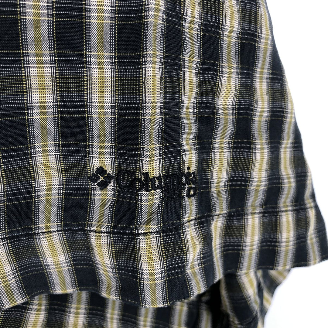 2000'S Columbia XCO Short-Sleeve Check Shirt, Boxy Shirt, Men's Size L (approx.) Modal black type Vintage Second Hand