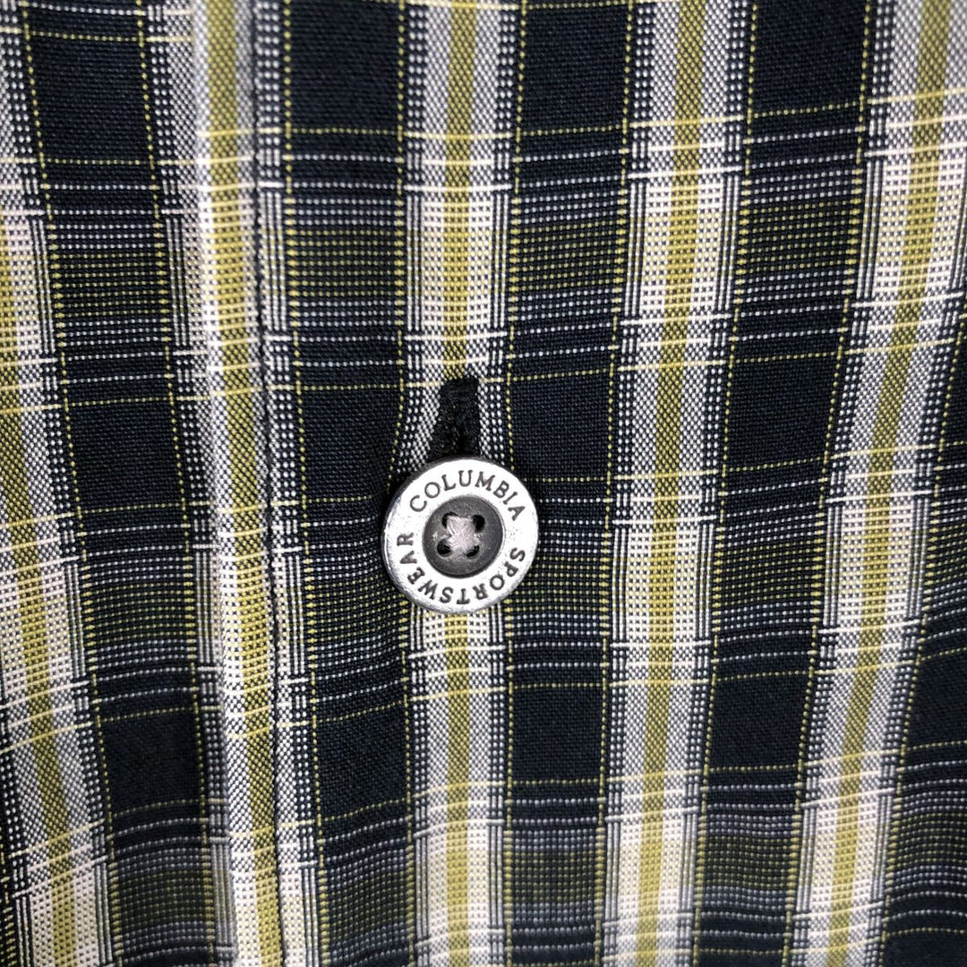 2000'S Columbia XCO Short-Sleeve Check Shirt, Boxy Shirt, Men's Size L (approx.) Modal black type Vintage Second Hand