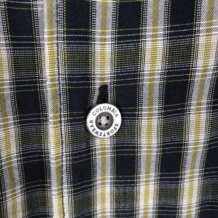 2000'S Columbia XCO Short-Sleeve Check Shirt, Boxy Shirt, Men's Size L (approx.) Modal black type Vintage Second Hand