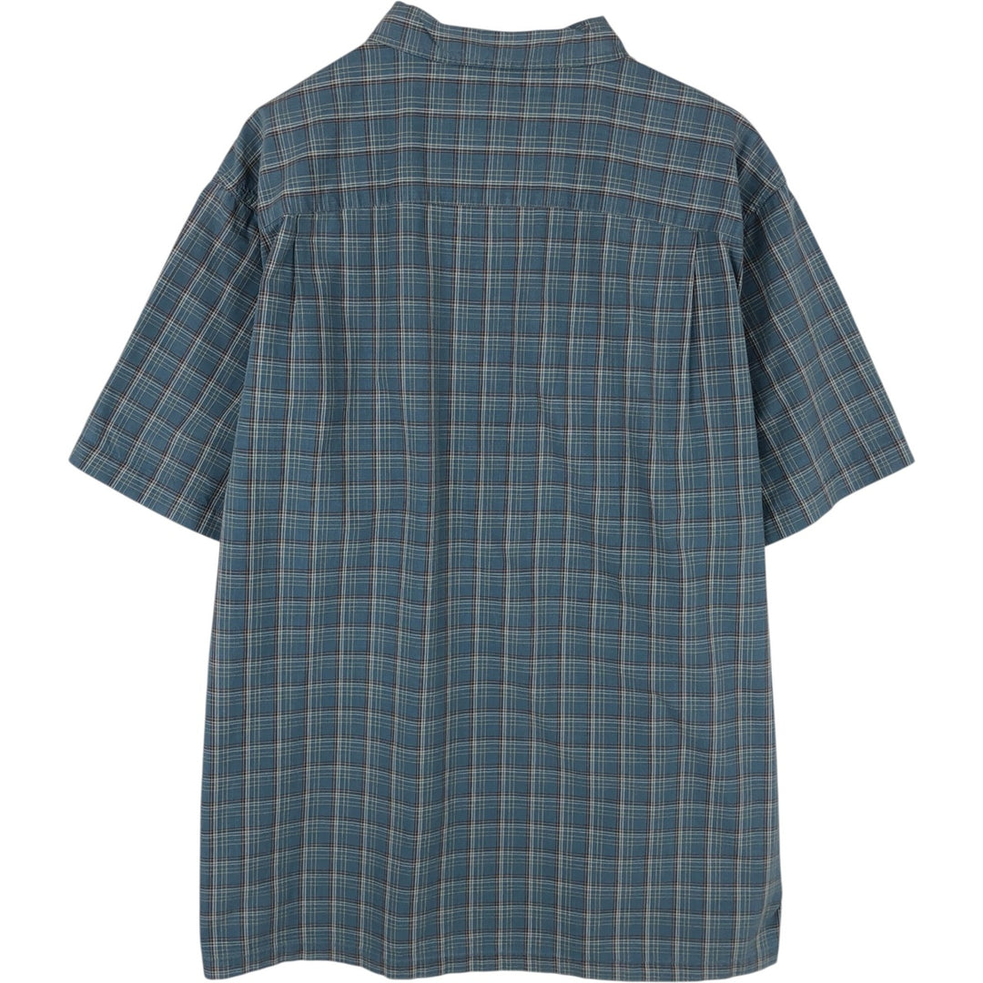 2000'S Columbia Short Sleeve Cotton Check Box Shirt, Men's XL cotton blue type Vintage Second Hand