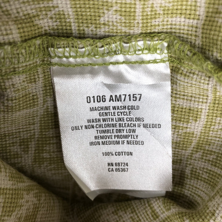2000'S Columbia short-sleeved cotton shirt with all-over palm tree print, boxy fit, men's size L (approx.) cotton green type yellow green Vintage Second Hand