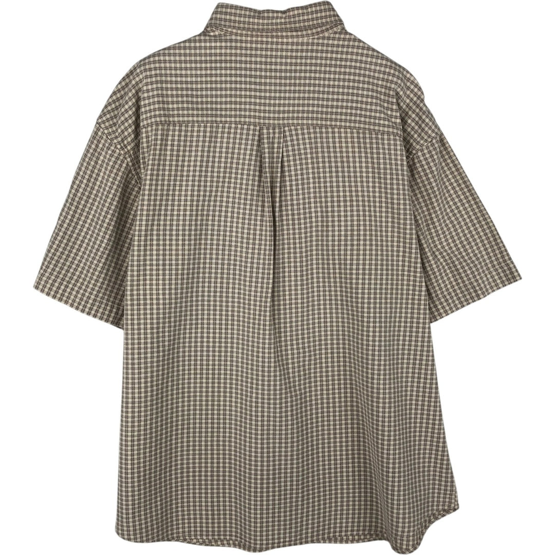 2000'S Woolrich Short-Sleeve Button-Down Check Shirt, Men's Size XL (approx.) unclear Beige type Vintage Second Hand