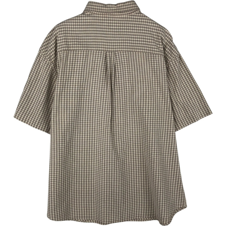 2000'S Woolrich Short-Sleeve Button-Down Check Shirt, Men's Size XL (approx.) unclear Beige type Vintage Second Hand