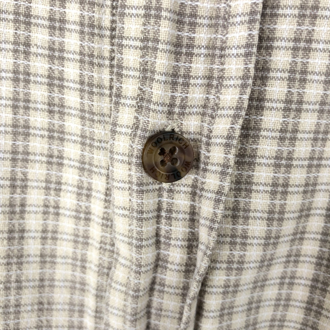 2000'S Woolrich Short-Sleeve Button-Down Check Shirt, Men's Size XL (approx.) unclear Beige type Vintage Second Hand
