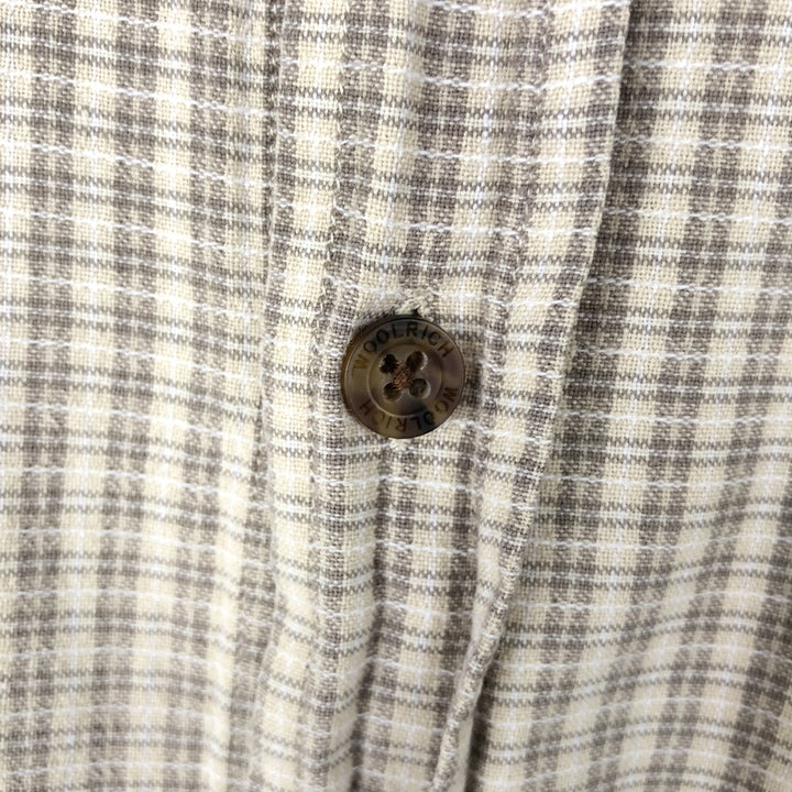 2000'S Woolrich Short-Sleeve Button-Down Check Shirt, Men's Size XL (approx.) unclear Beige type Vintage Second Hand