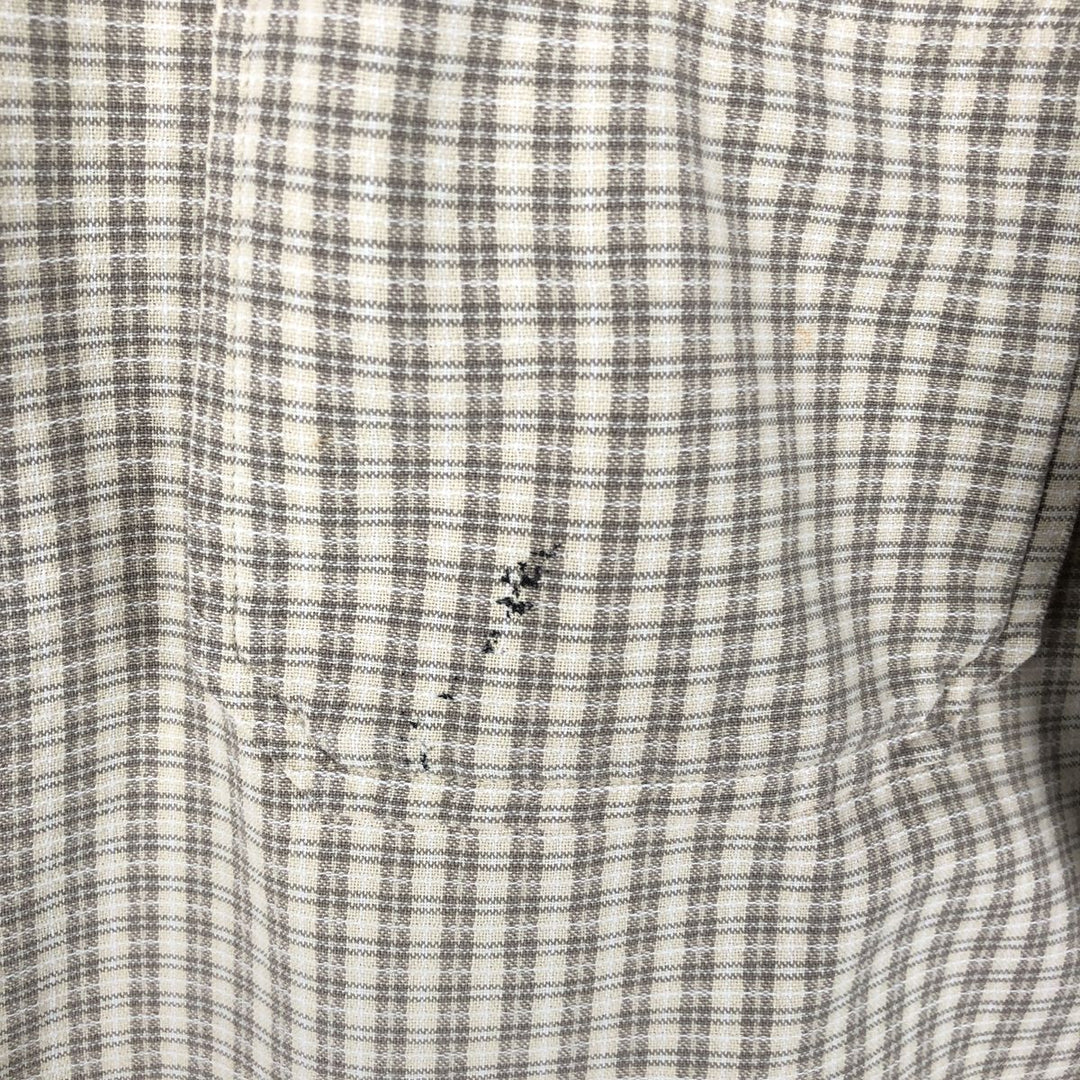 2000'S Woolrich Short-Sleeve Button-Down Check Shirt, Men's Size XL (approx.) unclear Beige type Vintage Second Hand