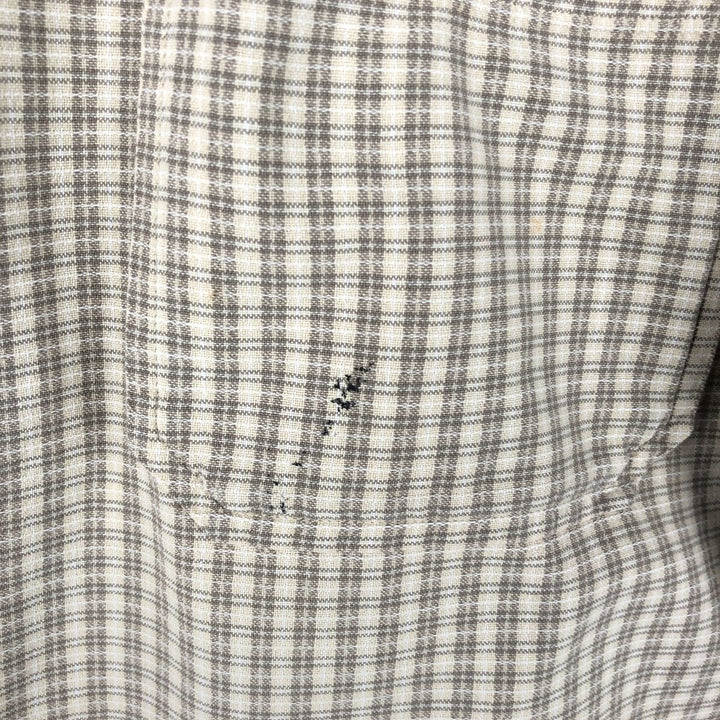 2000'S Woolrich Short-Sleeve Button-Down Check Shirt, Men's Size XL (approx.) unclear Beige type Vintage Second Hand