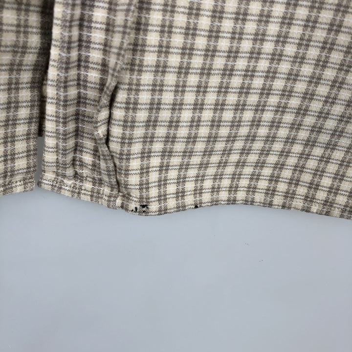 2000'S Woolrich Short-Sleeve Button-Down Check Shirt, Men's Size XL (approx.) unclear Beige type Vintage Second Hand