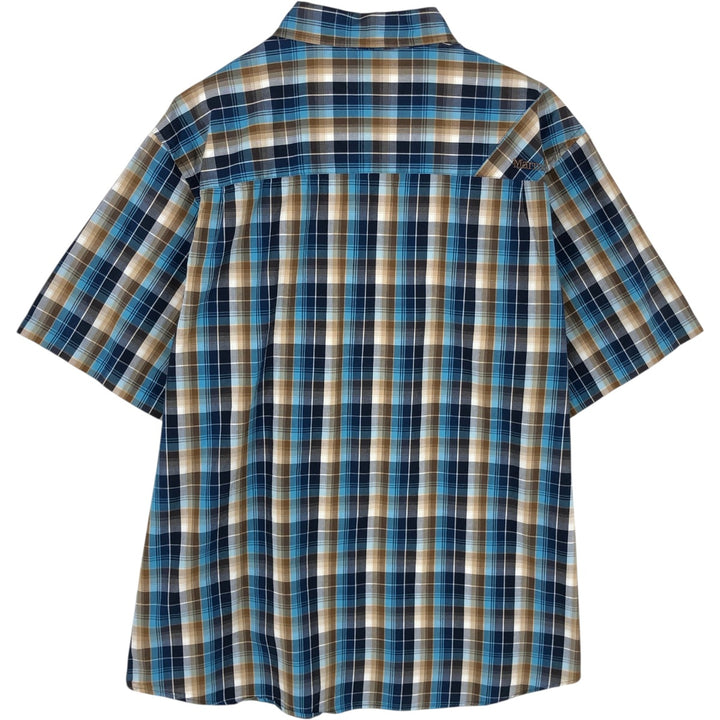 2000'S Marmot Short-Sleeve Cotton Check Shirt, Men's Size XL (approx.) Organic cotton blue type Vintage Second Hand