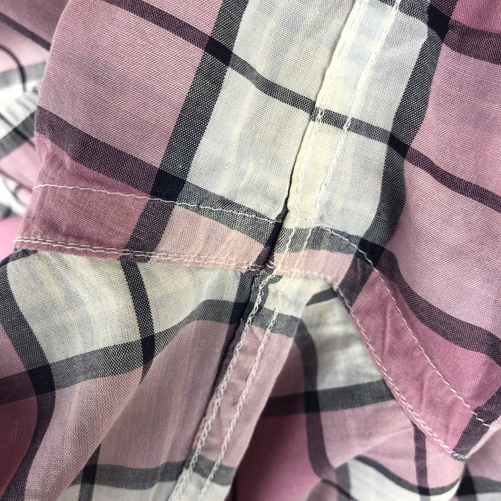 Lacoste Check Pattern Short-Sleeve Cotton Check Shirt, Men's Size XL (approx.) cotton pink type Vintage Second Hand