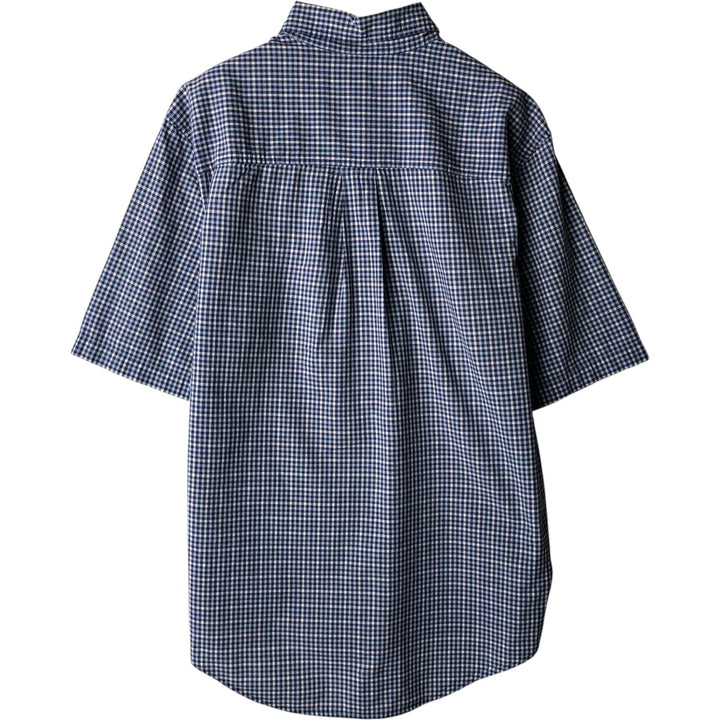 90s-00'S Timberland Short-Sleeve Button-Down Check Shirt, Men's Size S (Equivalent), Vintage cotton navy blue type Vintage Second Hand