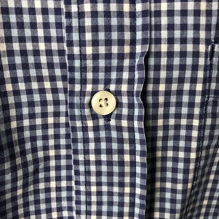 90s-00'S Timberland Short-Sleeve Button-Down Check Shirt, Men's Size S (Equivalent), Vintage cotton navy blue type Vintage Second Hand