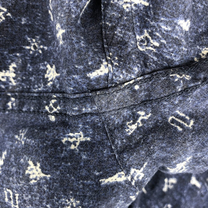 Patagonia ORGANIC COTTON Go To Shirt 52691SP16, all-over print, short-sleeved cotton shirt, men's size M equivalent. Organic cotton navy blue type Vintage Second Hand