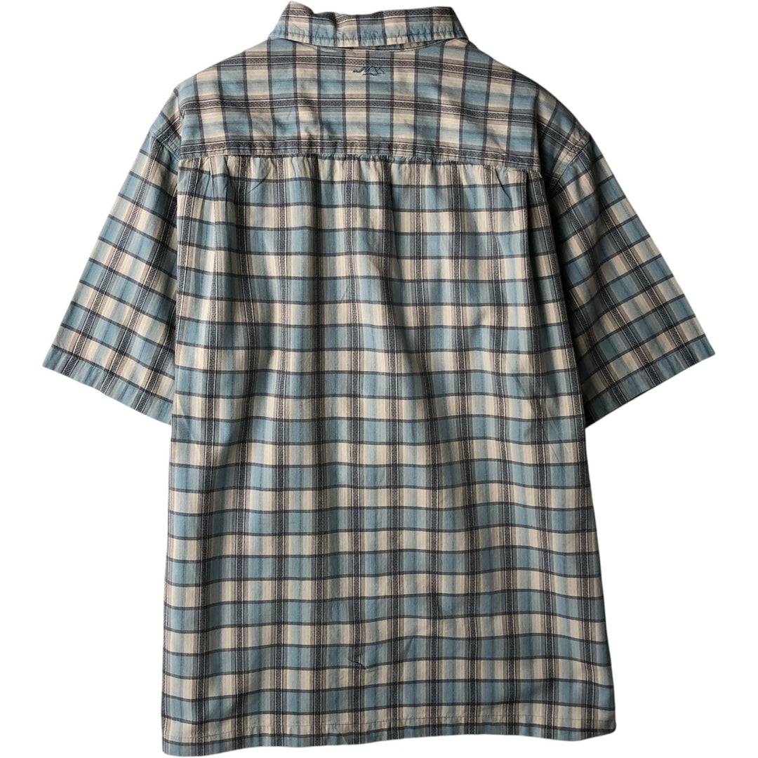 2000'S Columbia Check Pattern Short-Sleeve Box Shirt, Men's Size M (approx.) cotton Blue type light blue Vintage Second Hand