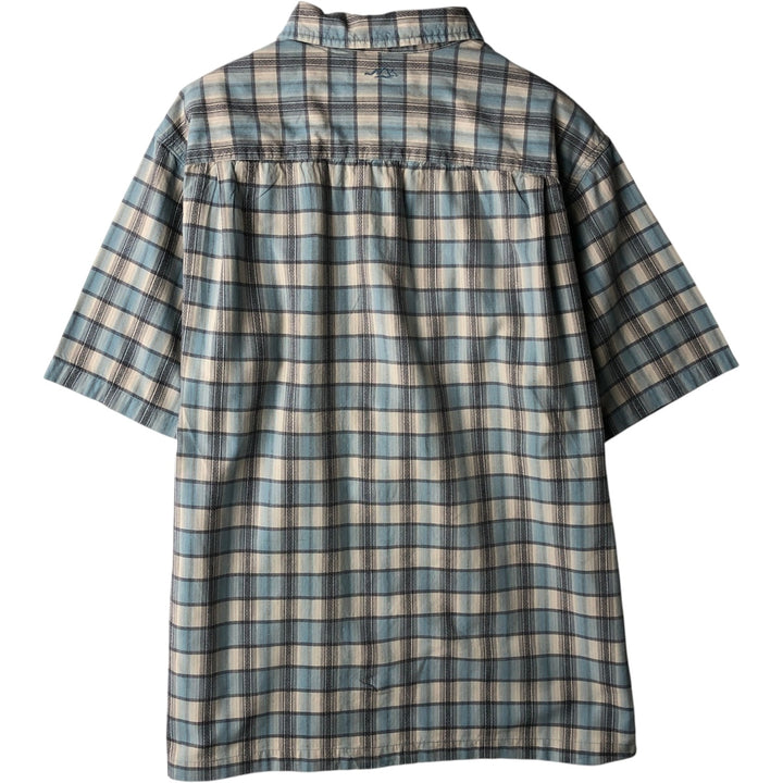 2000'S Columbia Check Pattern Short-Sleeve Box Shirt, Men's Size M (approx.) cotton Blue type light blue Vintage Second Hand