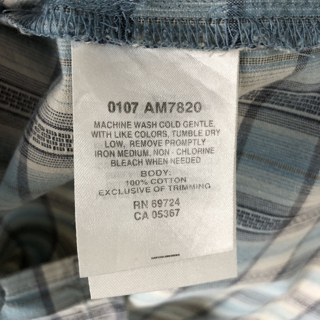 2000'S Columbia Check Pattern Short-Sleeve Box Shirt, Men's Size M (approx.) cotton Blue type light blue Vintage Second Hand