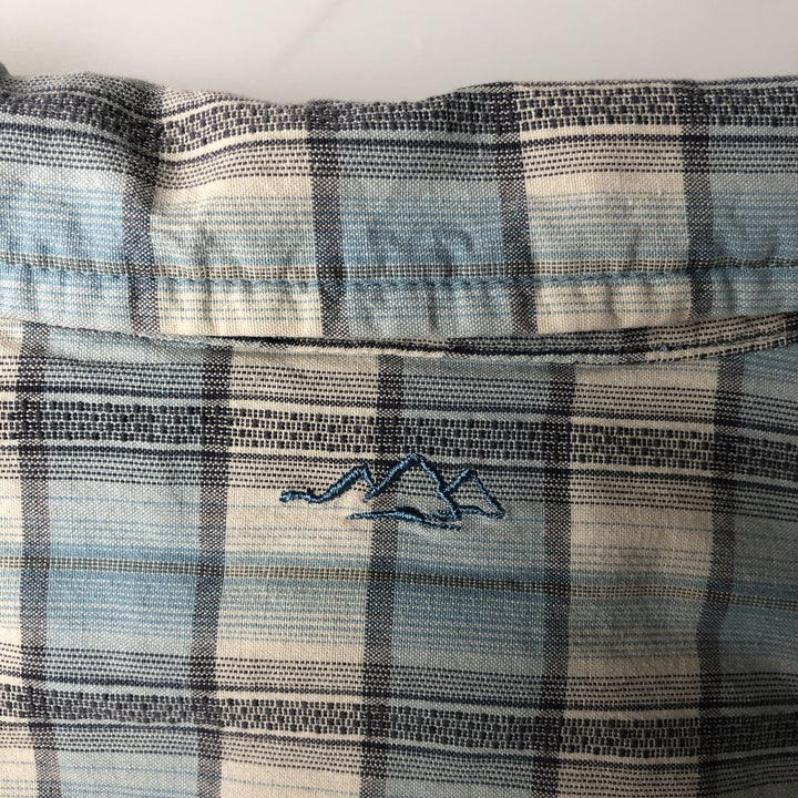 2000'S Columbia Check Pattern Short-Sleeve Box Shirt, Men's Size M (approx.) cotton Blue type light blue Vintage Second Hand