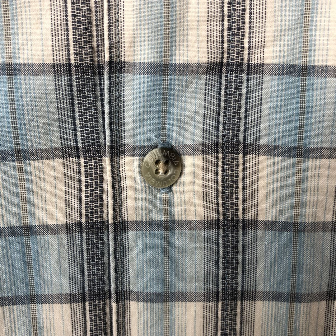 2000'S Columbia Check Pattern Short-Sleeve Box Shirt, Men's Size M (approx.) cotton Blue type light blue Vintage Second Hand