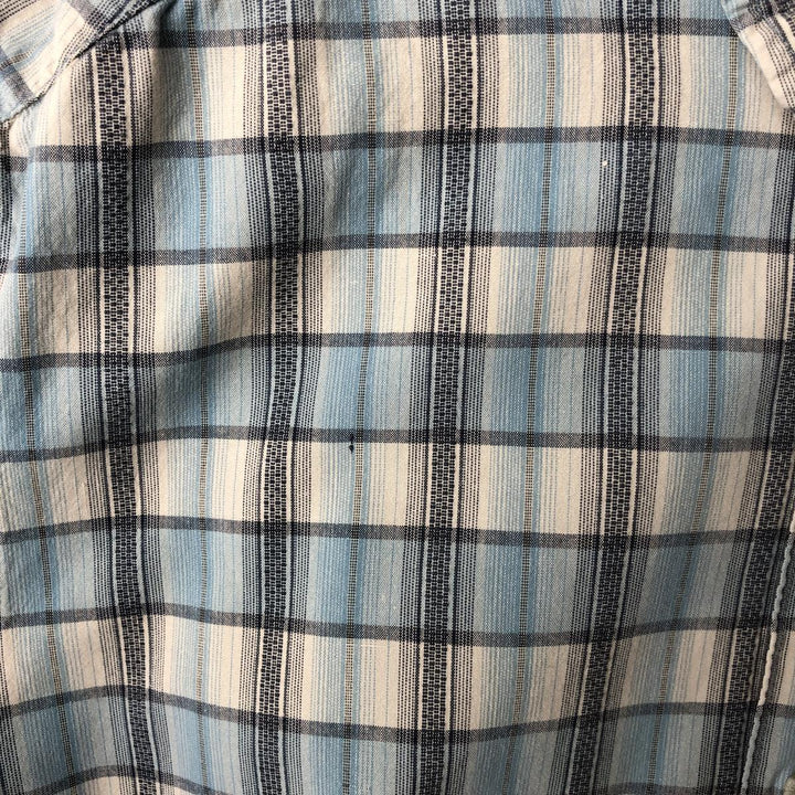 2000'S Columbia Check Pattern Short-Sleeve Box Shirt, Men's Size M (approx.) cotton Blue type light blue Vintage Second Hand