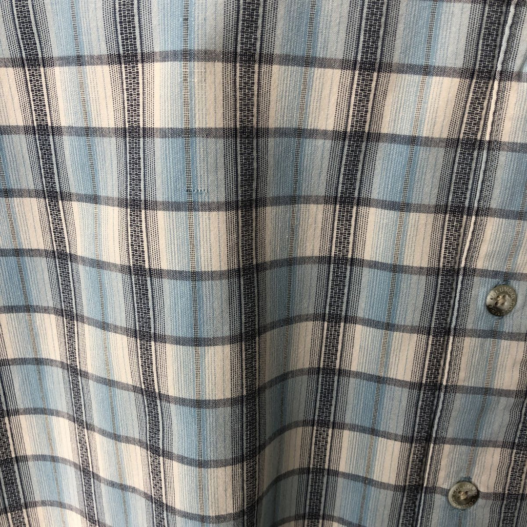 2000'S Columbia Check Pattern Short-Sleeve Box Shirt, Men's Size M (approx.) cotton Blue type light blue Vintage Second Hand