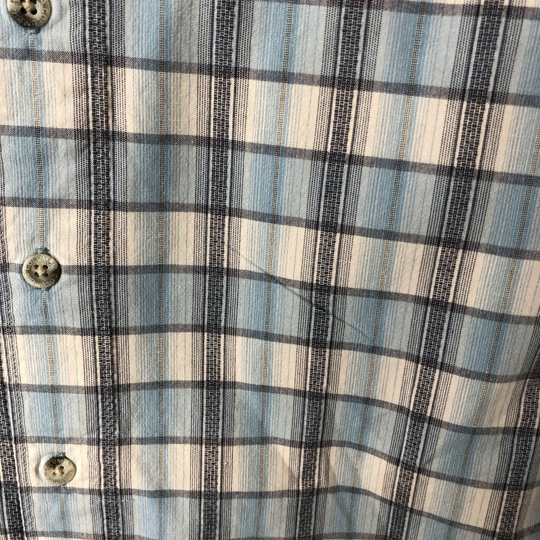 2000'S Columbia Check Pattern Short-Sleeve Box Shirt, Men's Size M (approx.) cotton Blue type light blue Vintage Second Hand