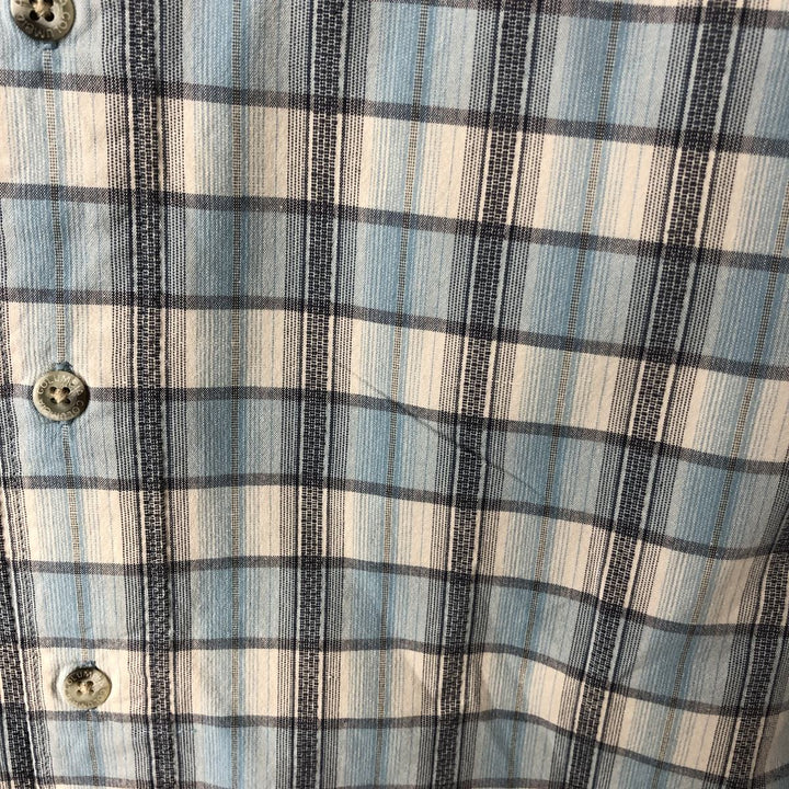 2000'S Columbia Check Pattern Short-Sleeve Box Shirt, Men's Size M (approx.) cotton Blue type light blue Vintage Second Hand
