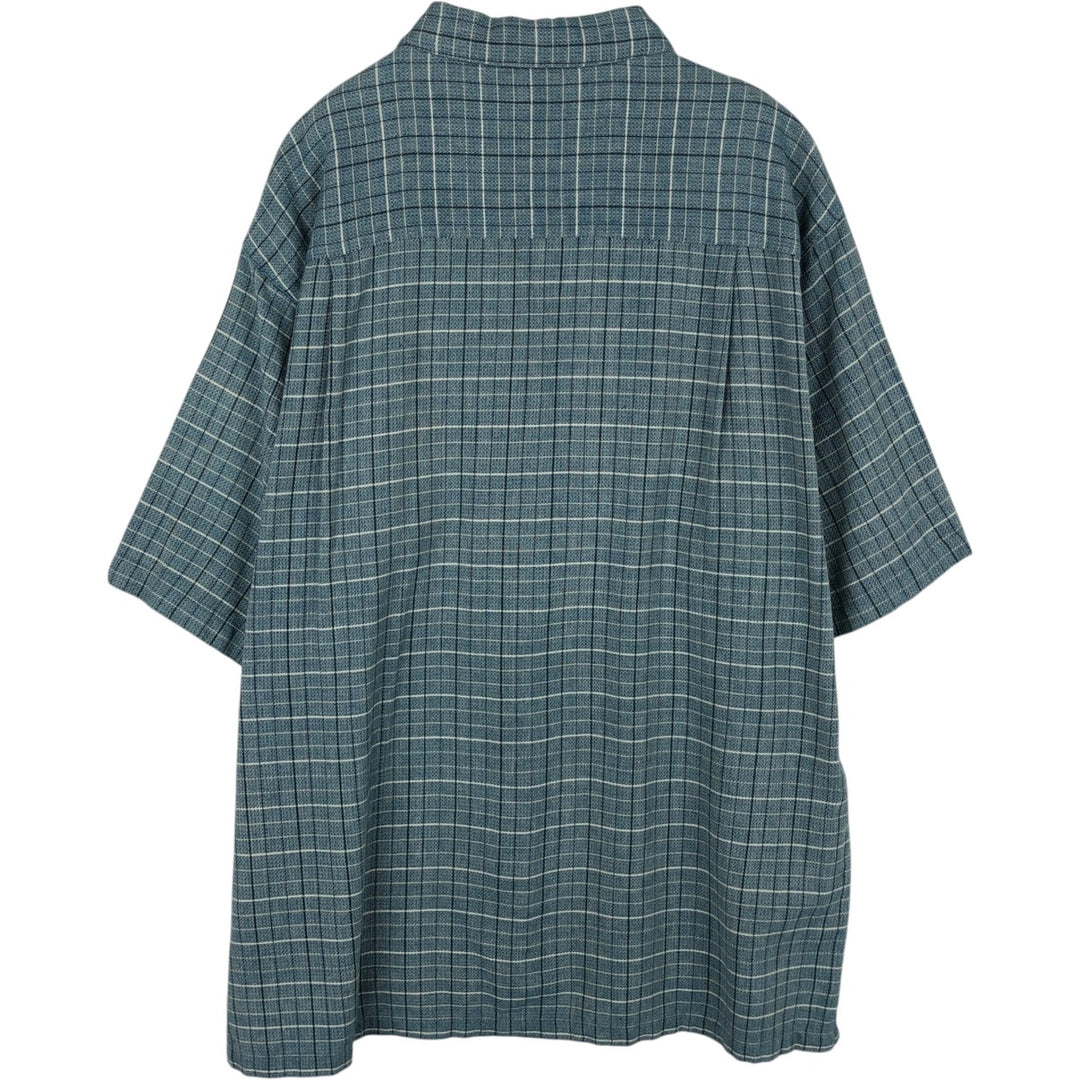 90s-00'S Columbia Short-Sleeve Cotton Check Shirt, Boxy Shirt, Men's Size XL (approx.) cotton Blue type light blue Vintage Second Hand
