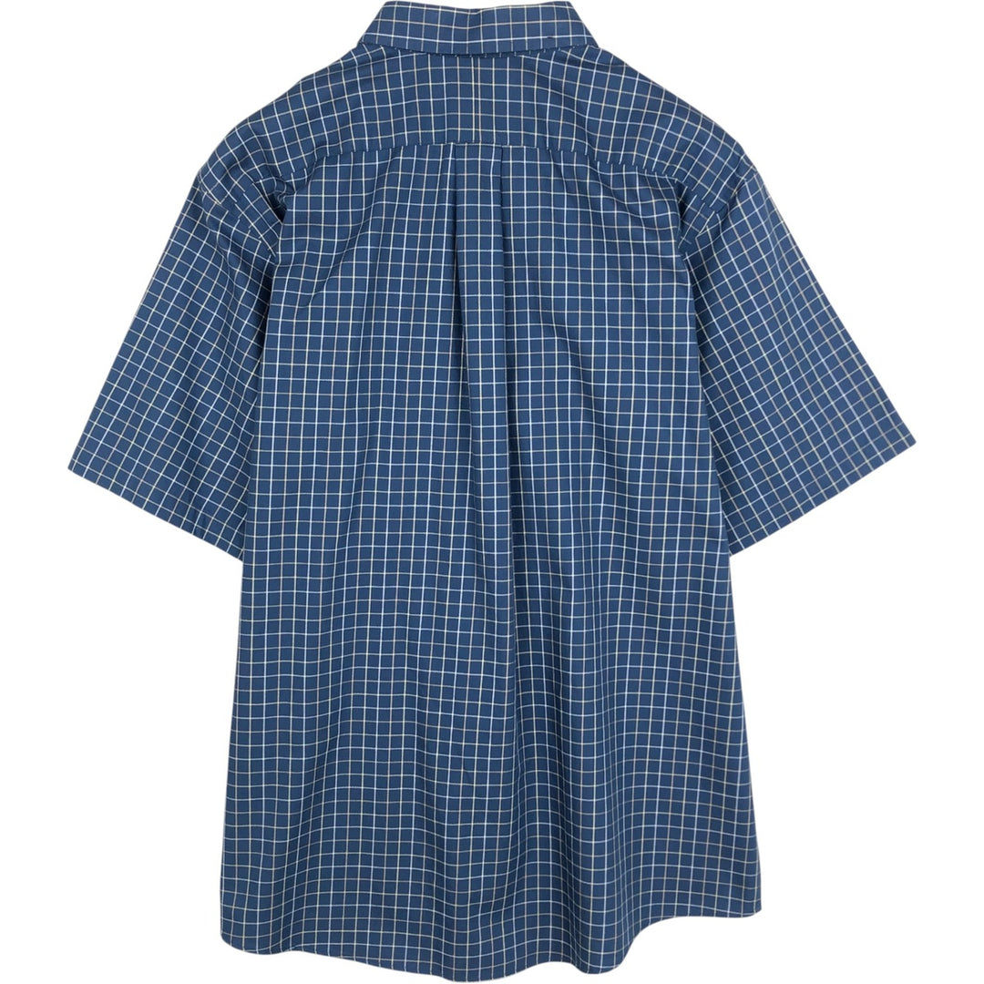 90s-00'S L.L.Bean WRINKLE RESISTANT Short-Sleeve Button-Down Check Shirt, Men's Size L (approx.), Vintage cotton blue type Vintage Second Hand