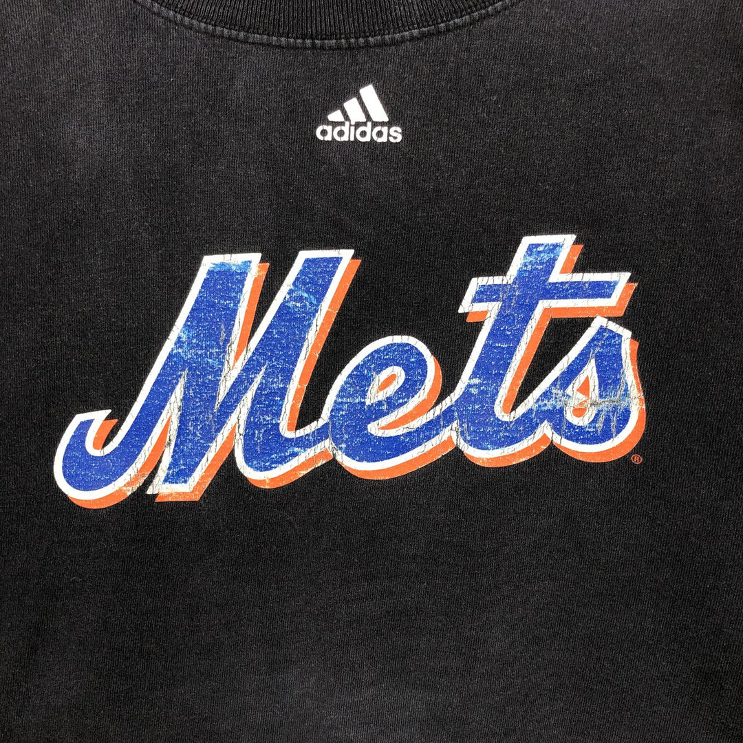 2000'S Adidas MLB New York Mets Long-Sleeve T-Shirt (Men's XL equivalent) cotton black type Vintage Second Hand