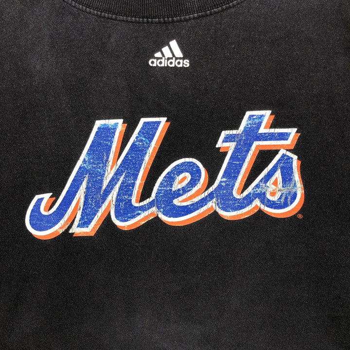 2000'S Adidas MLB New York Mets Long-Sleeve T-Shirt (Men's XL equivalent) cotton black type Vintage Second Hand