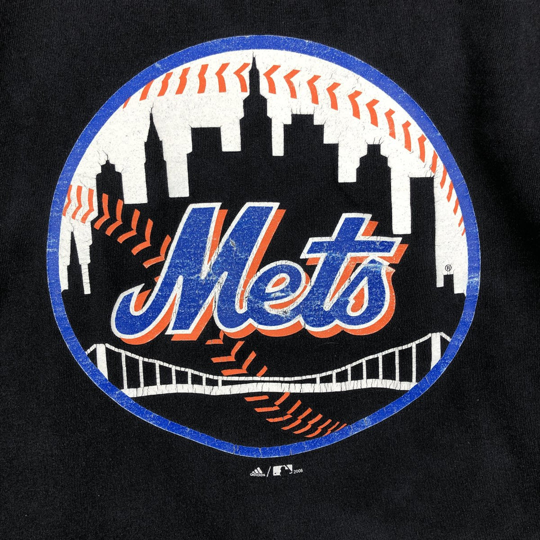 2000'S Adidas MLB New York Mets Long-Sleeve T-Shirt (Men's XL equivalent) cotton black type Vintage Second Hand