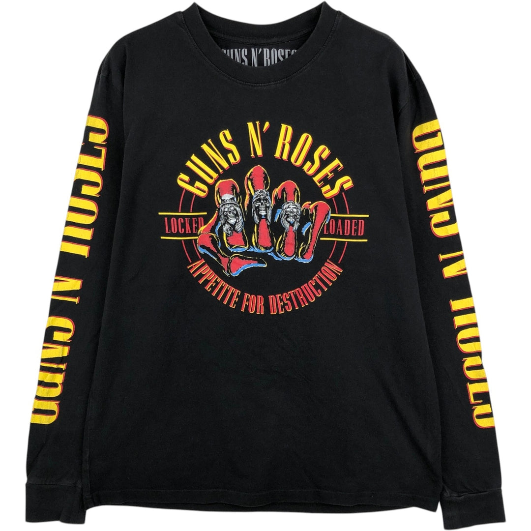GUNS N' ROSES Guns N' Roses Long Sleeve T-Shirt, Men's Size M unclear black type Vintage Second Hand