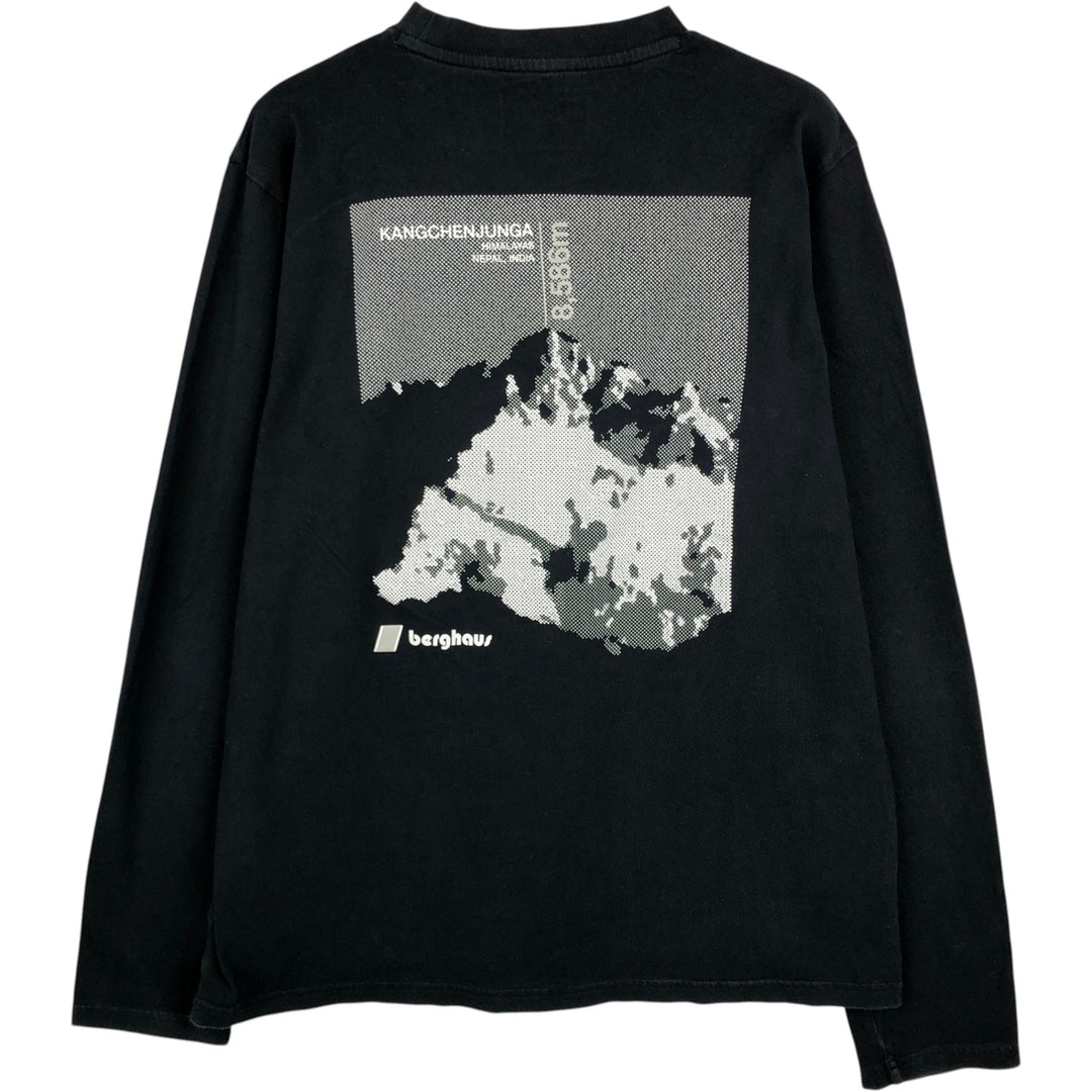 Berghaus Long-Sleeve T-Shirt (Men's Size L) cotton black type Vintage Second Hand