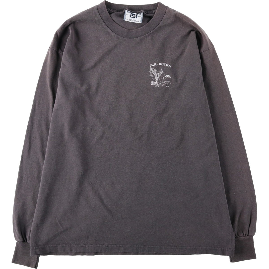 90'S Lee Long-Sleeve T-Shirt, Made in USA, Men's Size L (Equivalent), Vintage cotton gray type Vintage Second Hand