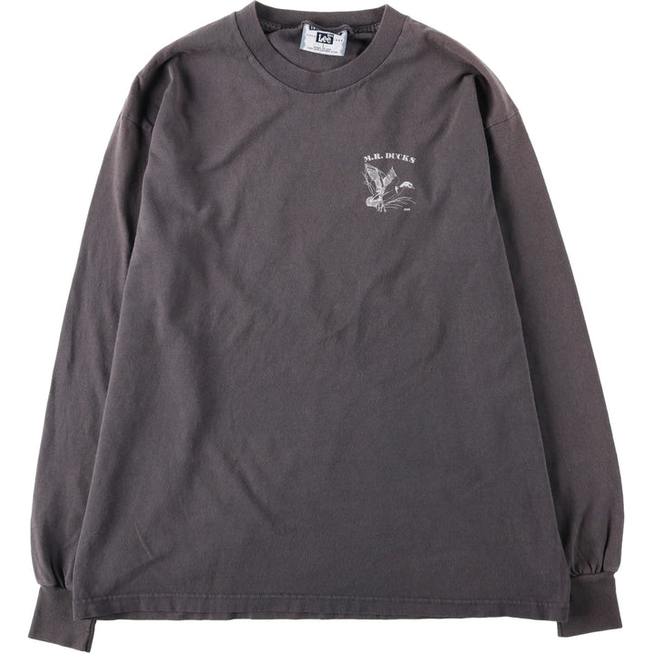 90'S Lee Long-Sleeve T-Shirt, Made in USA, Men's Size L (Equivalent), Vintage cotton gray type Vintage Second Hand