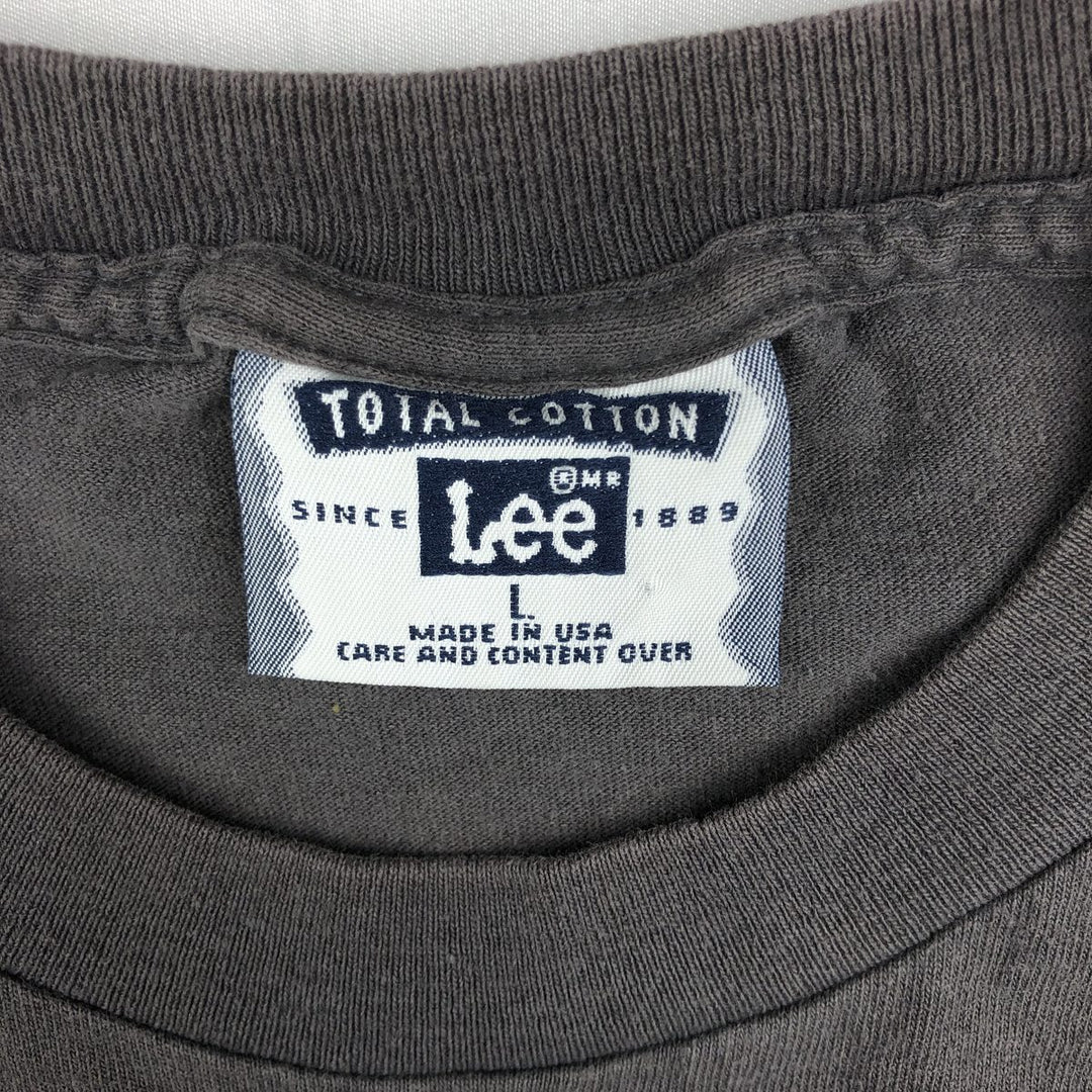 90'S Lee Long-Sleeve T-Shirt, Made in USA, Men's Size L (Equivalent), Vintage cotton gray type Vintage Second Hand