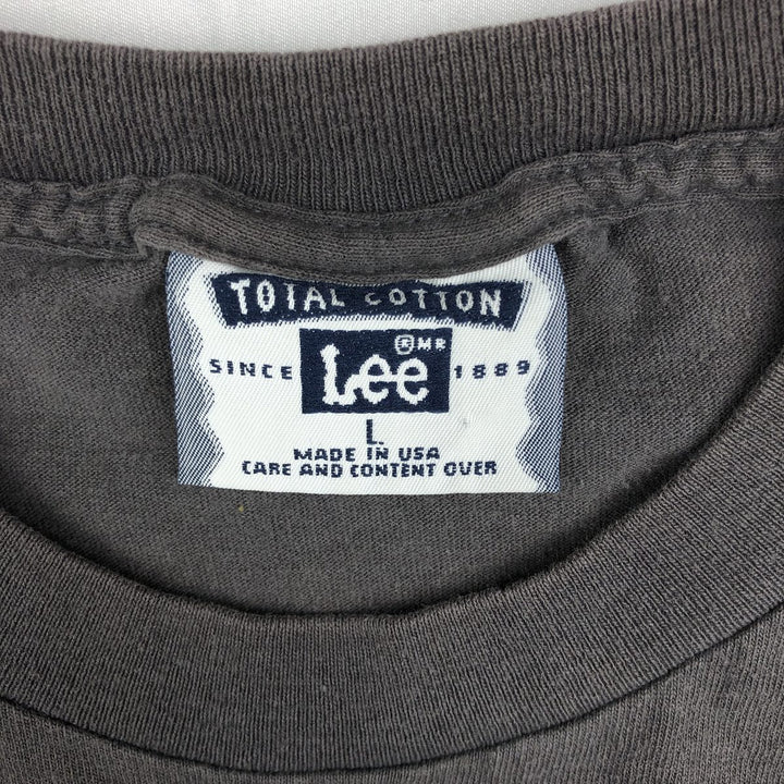 90'S Lee Long-Sleeve T-Shirt, Made in USA, Men's Size L (Equivalent), Vintage cotton gray type Vintage Second Hand