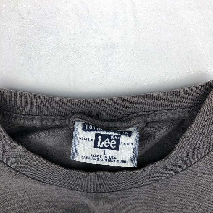 90'S Lee Long-Sleeve T-Shirt, Made in USA, Men's Size L (Equivalent), Vintage cotton gray type Vintage Second Hand