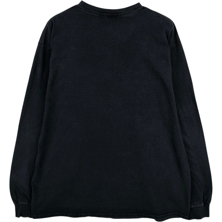 Thrasher Fire Pattern Long Sleeve T-Shirt, Men's Size L cotton black type Vintage Second Hand
