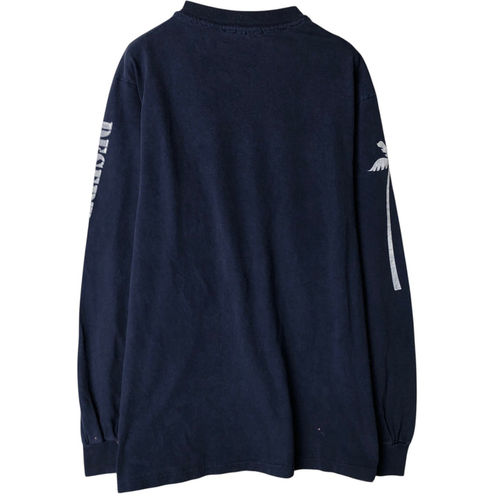 Vintage 1980'S Hanes BEEFY-T Blue Tag Long Sleeve T-Shirt, Made in USA, Men's Size L cotton navy blue type Vintage Second Hand