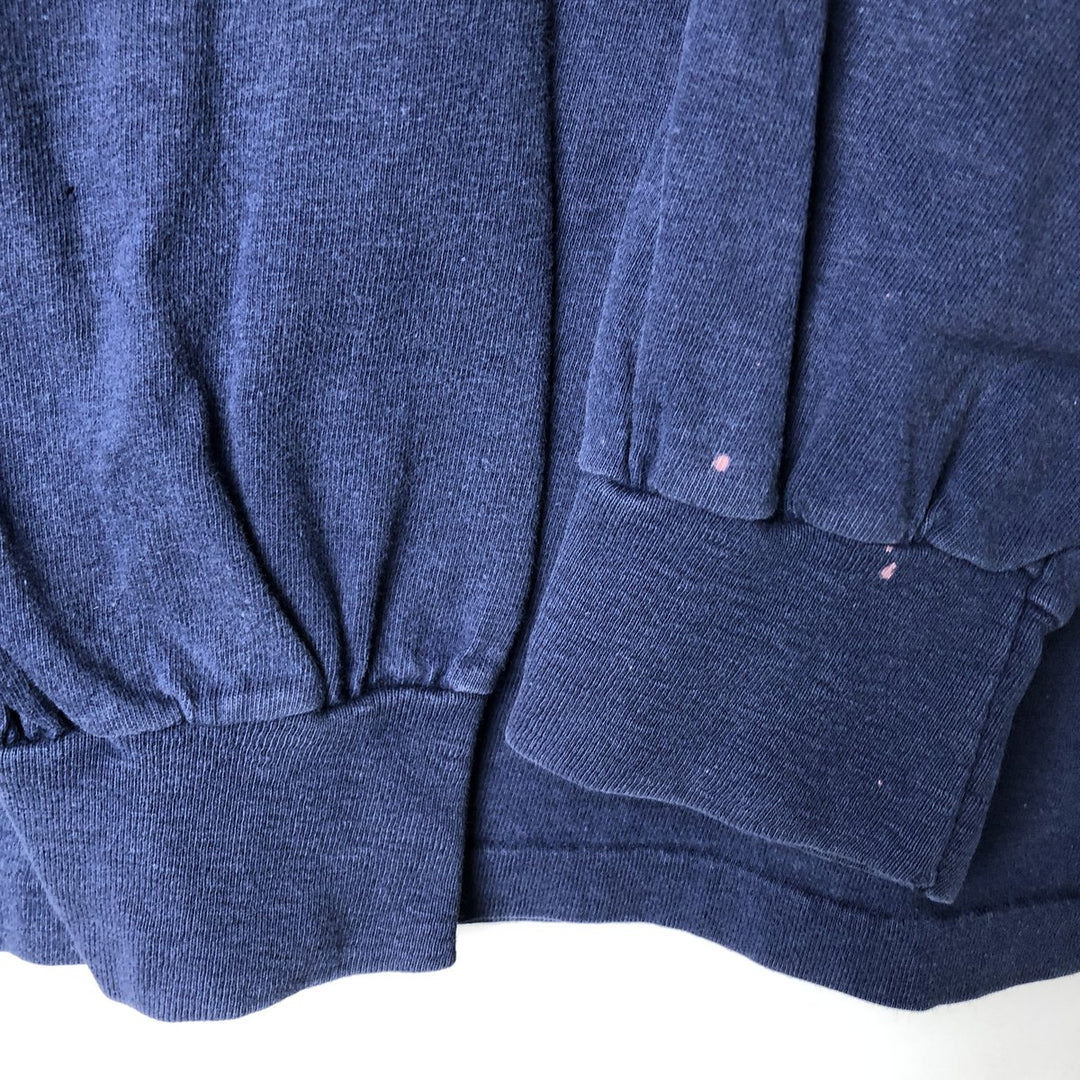 Vintage 1980'S Hanes BEEFY-T Blue Tag Long Sleeve T-Shirt, Made in USA, Men's Size L cotton navy blue type Vintage Second Hand